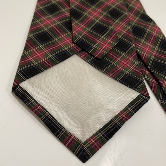 Vintage Ralph Lauren Polo Logo Classic Plaid Tie-Black/Green/Red-EUC! - Picture 5 of 6